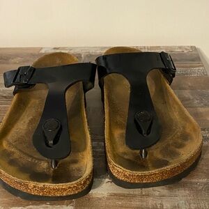 Birkenstock Gizeh-Birko Flor patent leather sandals